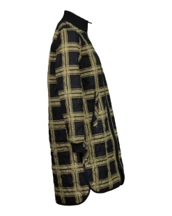 Ilse Jacobsen Long Quilted Check Print Coat