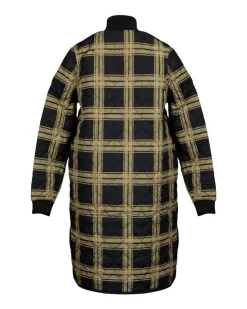 Ilse Jacobsen Long Quilted Check Print Coat