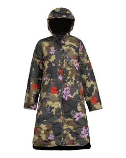 Ilse Jacobsen Long Quilted Hooded Print Coat