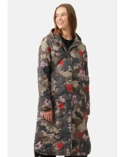 Ilse Jacobsen Long Quilted Hooded Print Coat