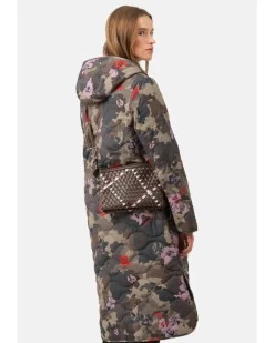 Ilse Jacobsen Long Quilted Hooded Print Coat