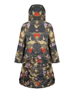 Ilse Jacobsen Long Quilted Hooded Print Coat