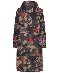 Ilse Jacobsen Long Quilted Hooded Print Coat