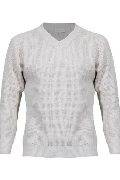 Kinross Cashmere Thermal Sequin Vee Pullover