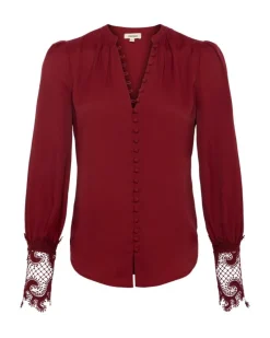 L'Agence Ava Lace Cuff Blouse