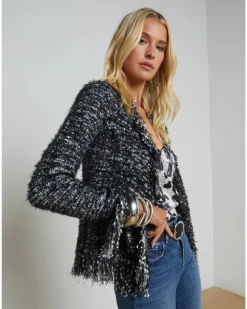 L'Agence Azure Knit Cardigan Blazer