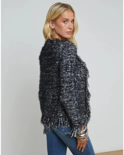 L'Agence Azure Knit Cardigan Blazer