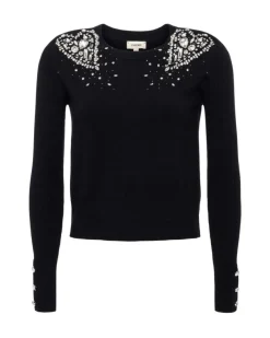 L'Agence Cesca Crystal Heart Pullover
