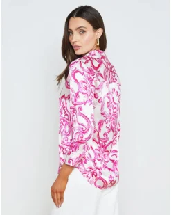 L'Agence Dani 3/4 Sleeve Mediterranean Blouse