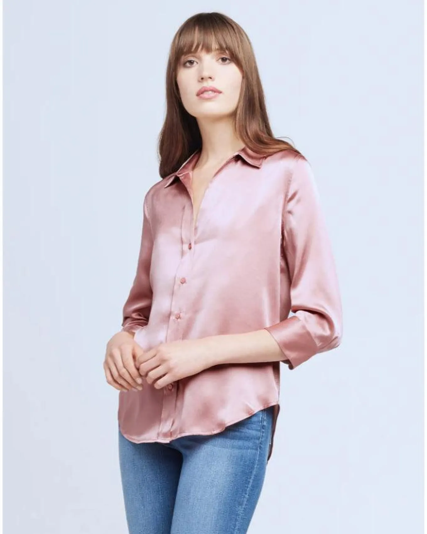 L'Agence Dani 3/4 Sleeve Silk Blouse