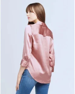 L'Agence Dani 3/4 Sleeve Silk Blouse