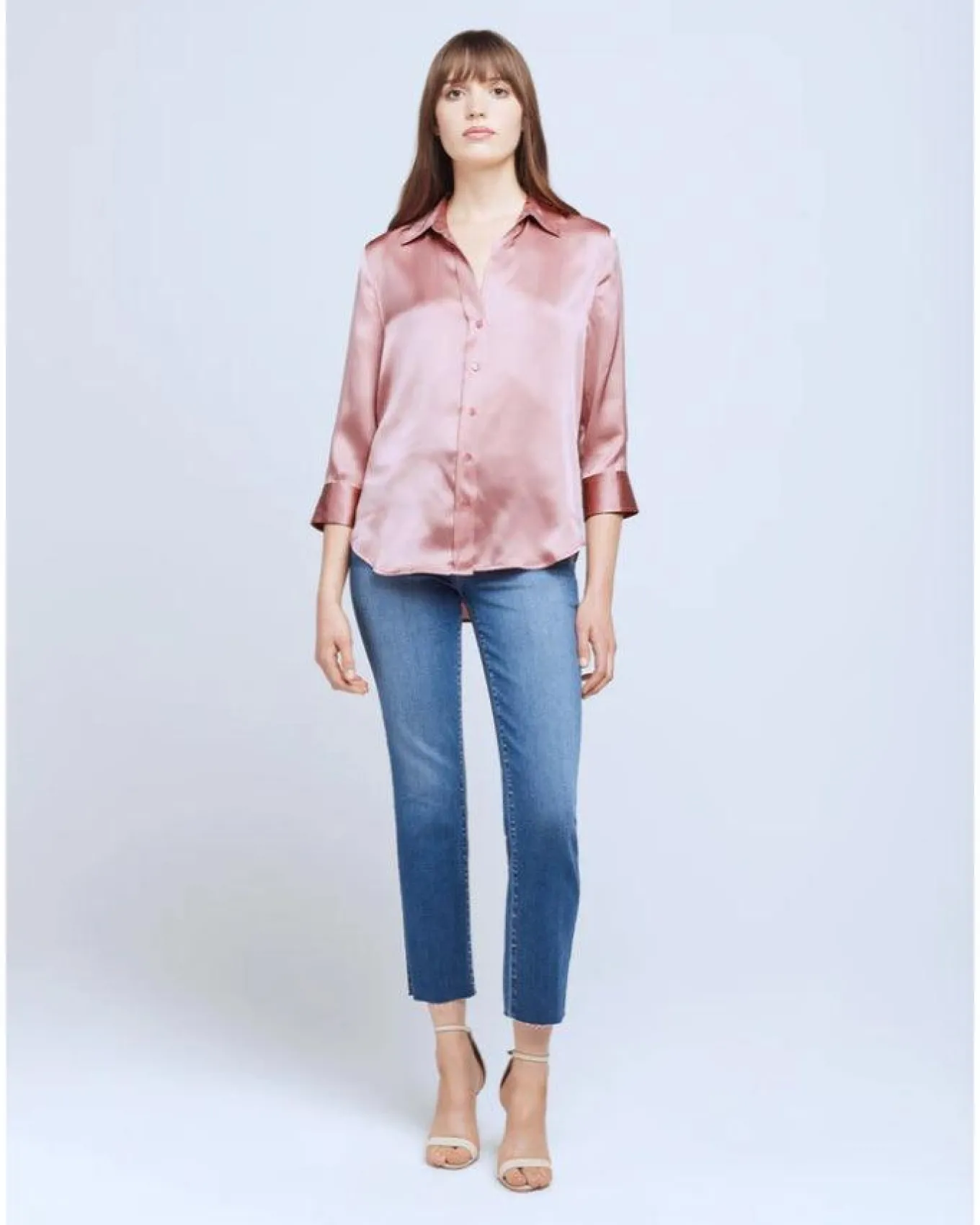 L'Agence Dani 3/4 Sleeve Silk Blouse