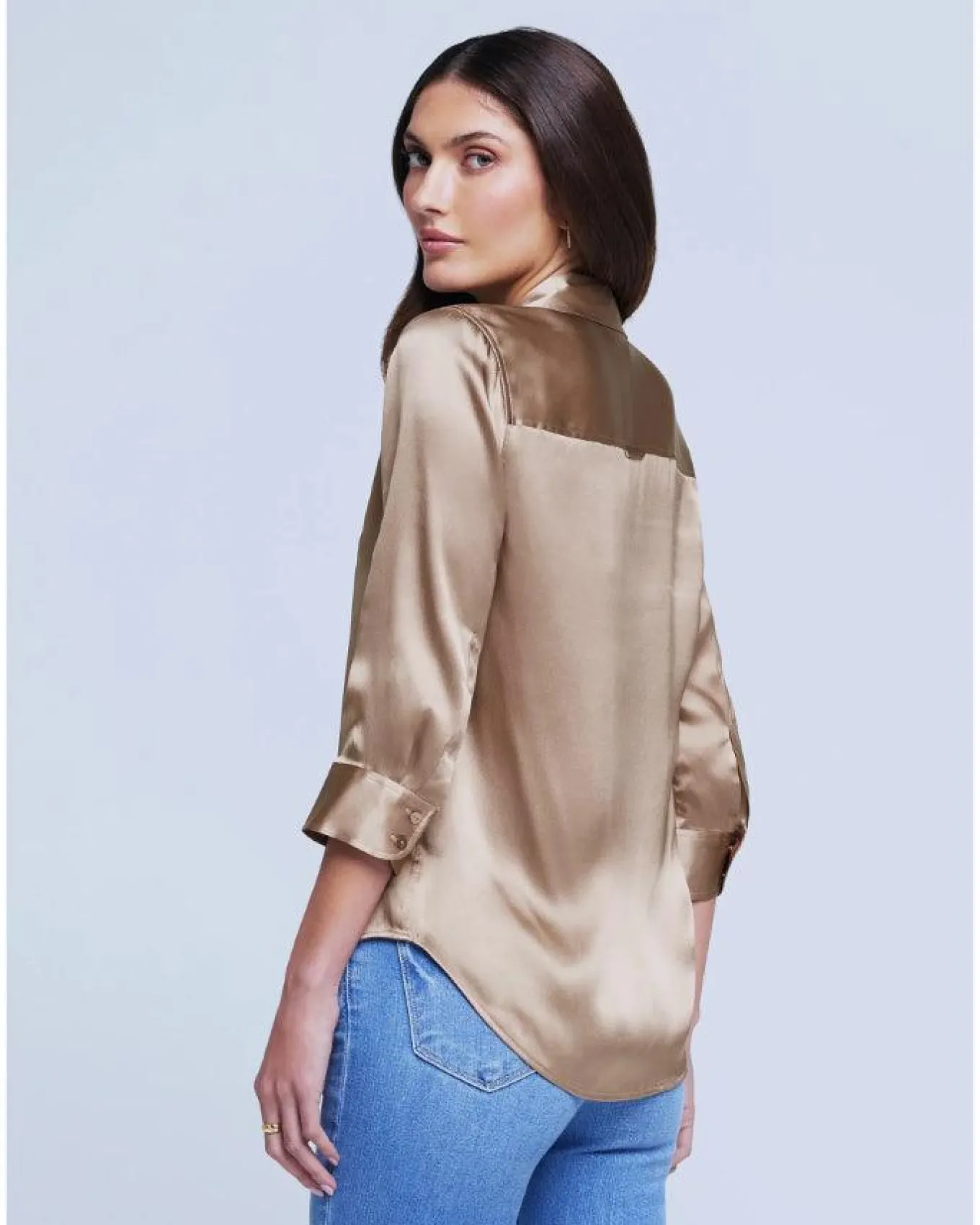 L'Agence Dani 3/4 Sleeve Silk Blouse