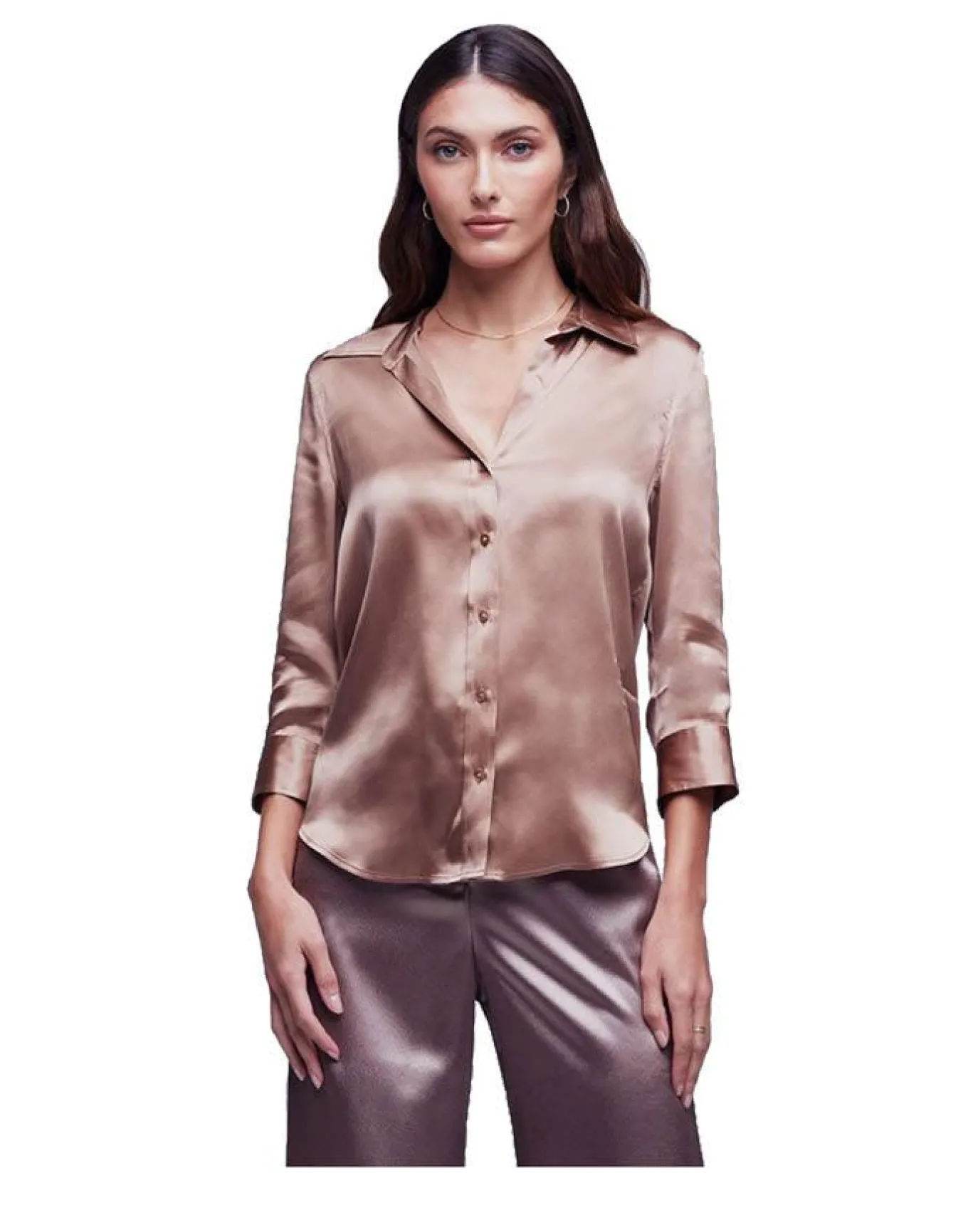 L'Agence Dani 3/4 Sleeve Silk Blouse