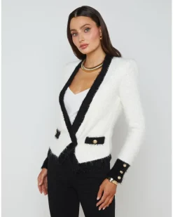 L'Agence Georgia Contrast Cardigan Blazer