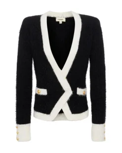 L'Agence Georgia Contrast Cardigan Blazer