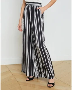 L'Agence Lillian Wide Leg Stripe Pant
