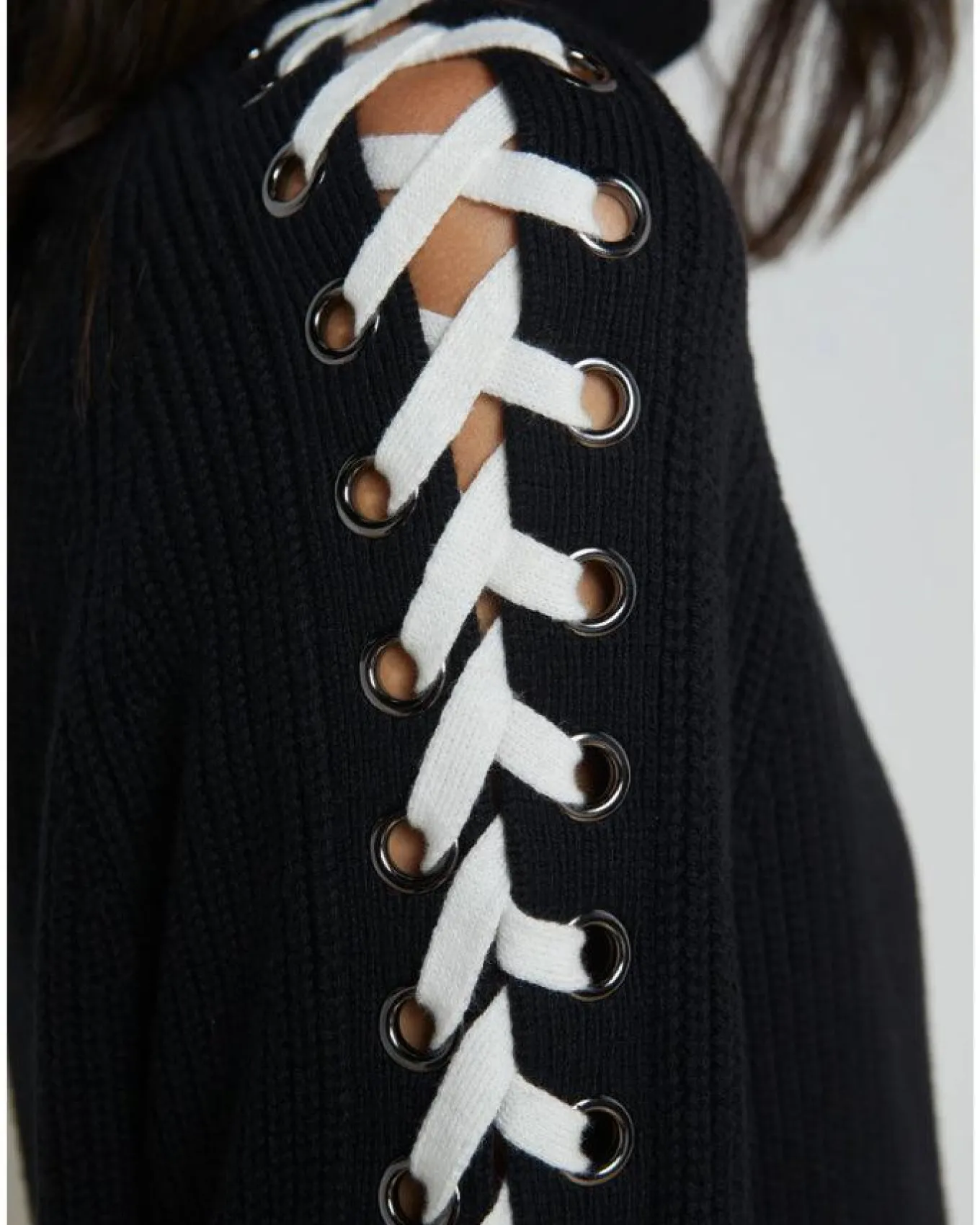 L'Agence Nola Lace Up Turtleneck