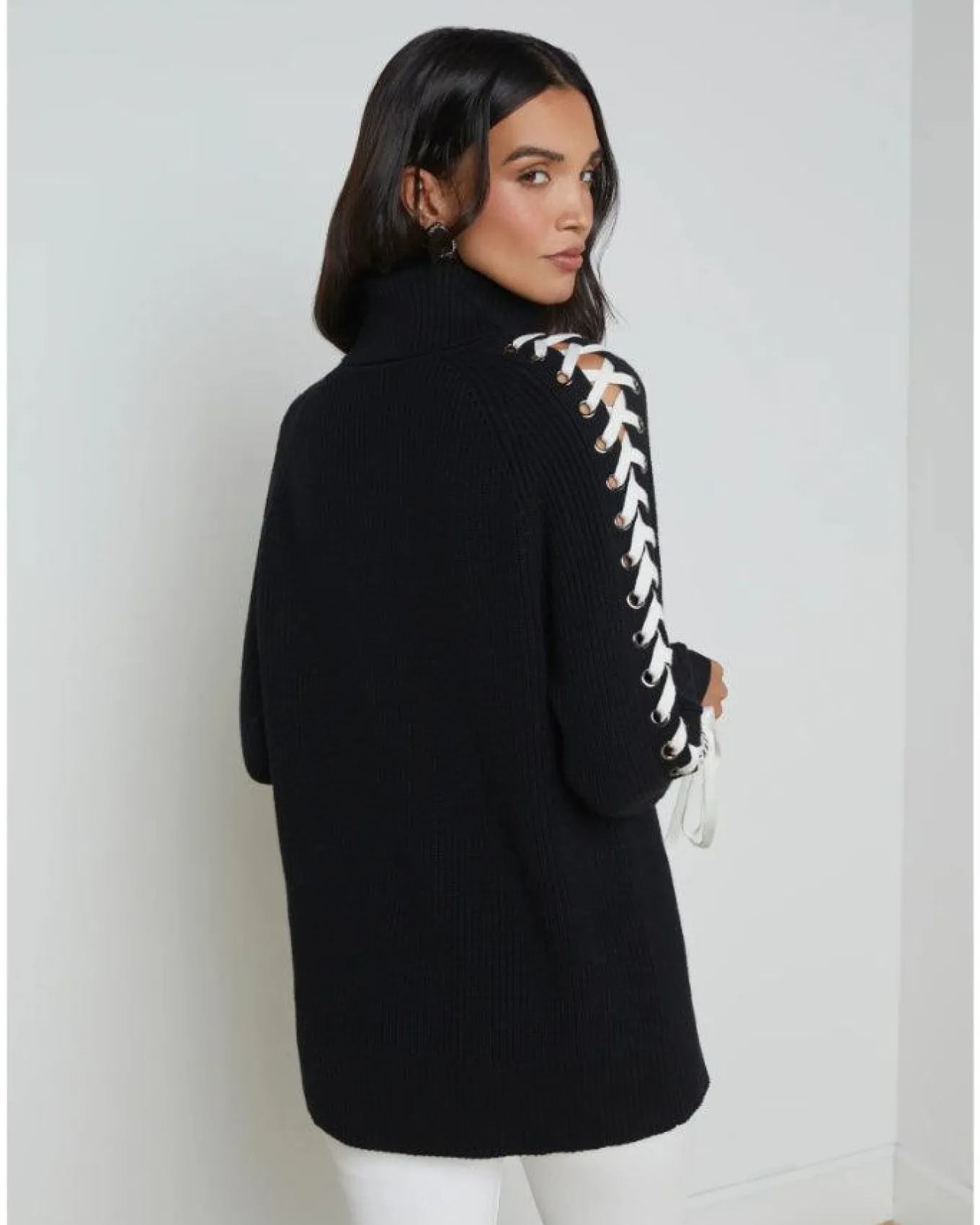 L'Agence Nola Lace Up Turtleneck