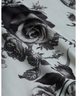 L'Agence Resse Ivory Black Baroque Floral Tee