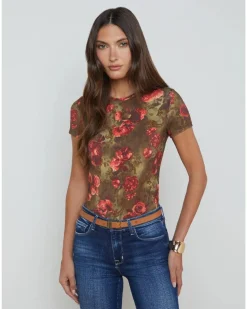 L'Agence Ressi Floral Cheetah Tee