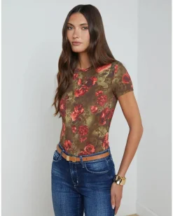 L'Agence Ressi Floral Cheetah Tee
