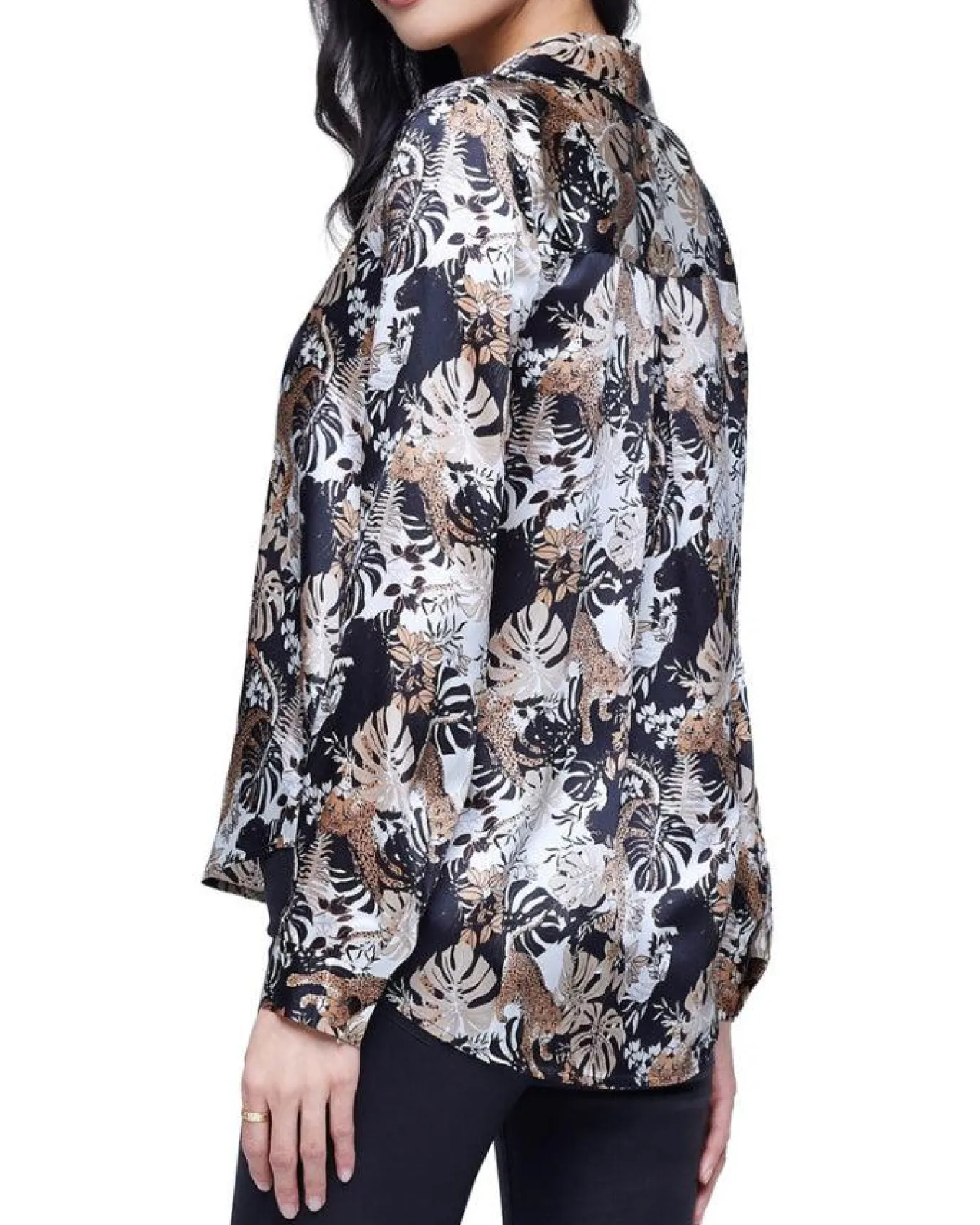 L'Agence Tyler Holly Black Panther Jungle Blouse