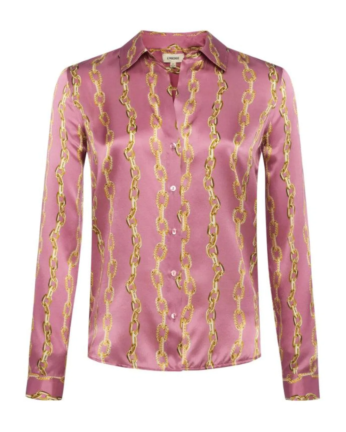 L'Agence Tyler Mauve Rose Metallic Chain Print Blouse