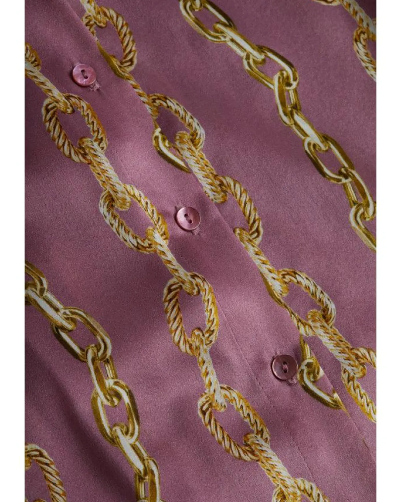 L'Agence Tyler Mauve Rose Metallic Chain Print Blouse