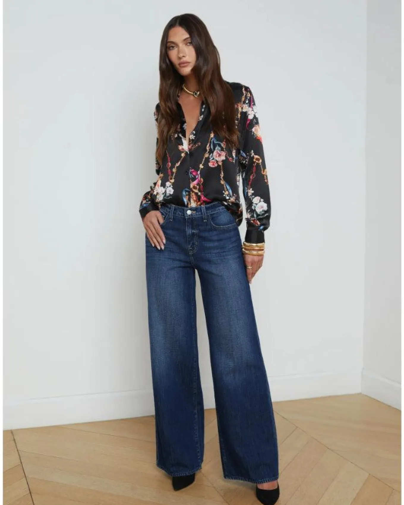 L'Agence Tyler Rococo Angel Print Blouse