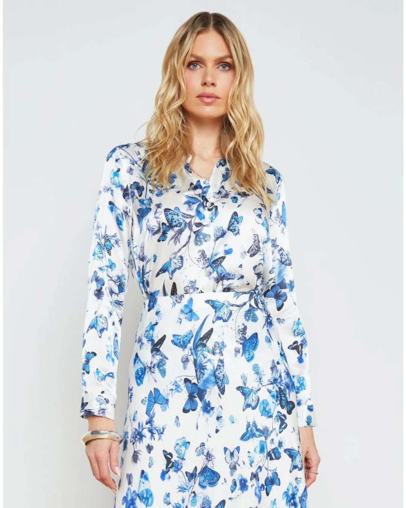 L'Agence Tyler Silk Butterflies Blouse