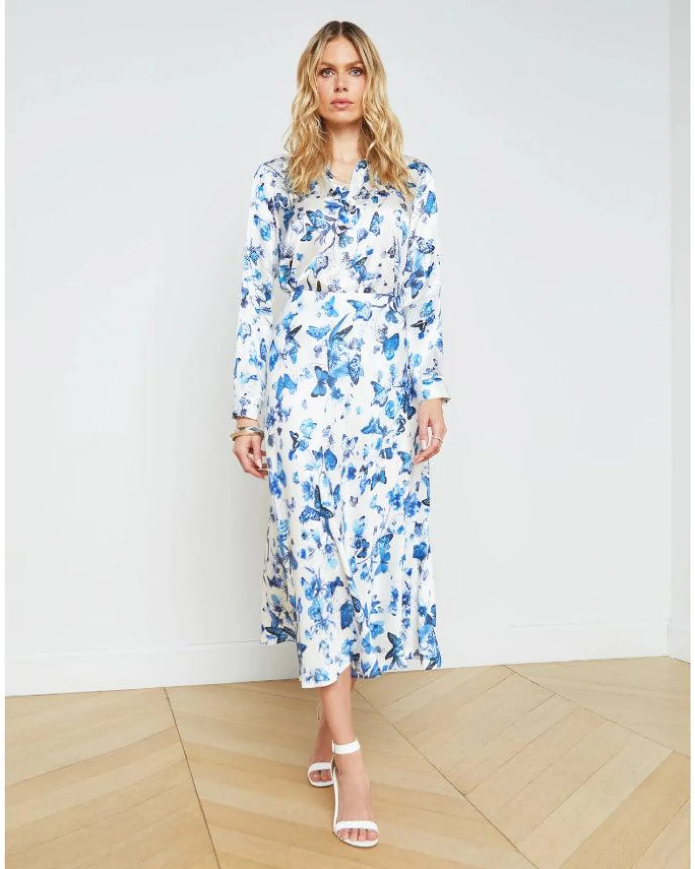 L'Agence Tyler Silk Butterflies Blouse