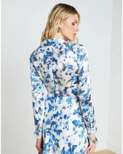 L'Agence Tyler Silk Butterflies Blouse