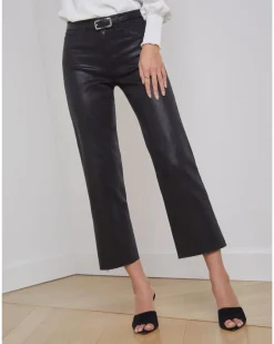 L’Agence Wanda Crop Wide Leg Coated Pant