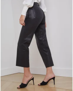 L’Agence Wanda Crop Wide Leg Coated Pant