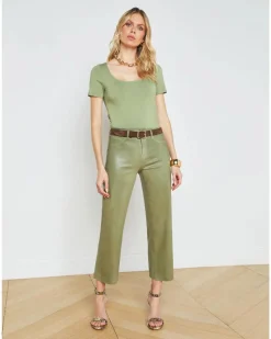 L'Agence Wanda Cropped Coated Jean