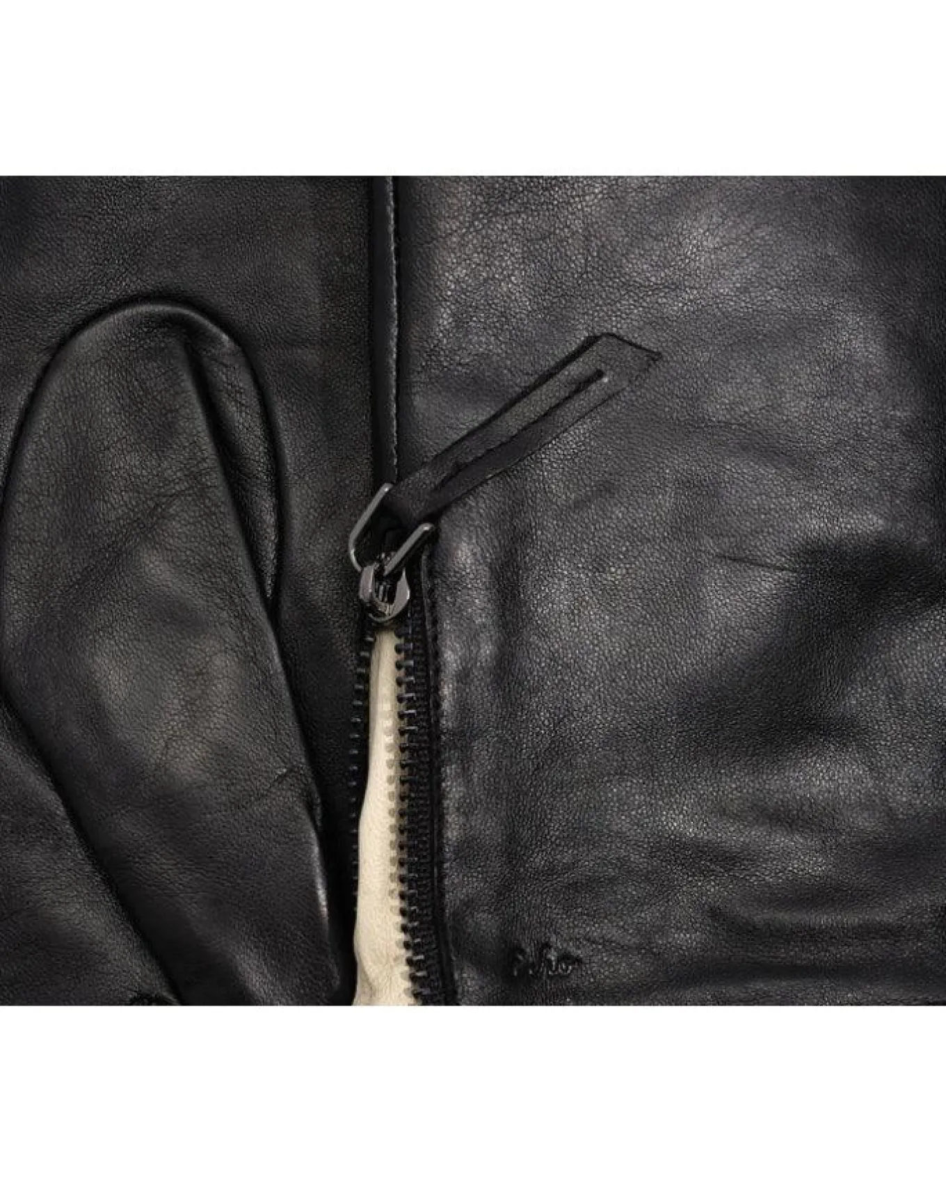 Leather Glove With Zipper