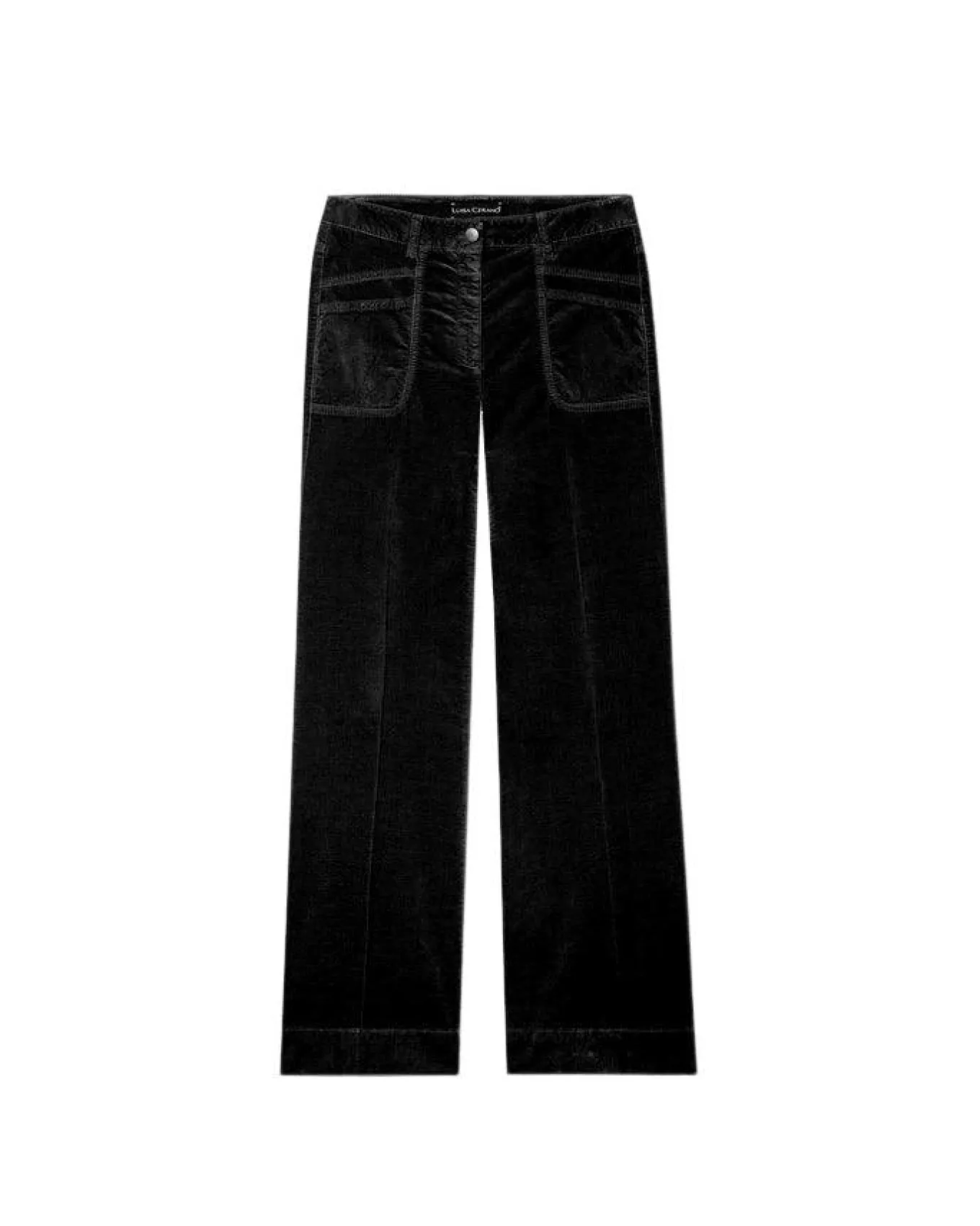 Luisa Cerano Black Velvet Flared Pants