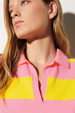 Luisa Cerano Block Stripe Knit Top