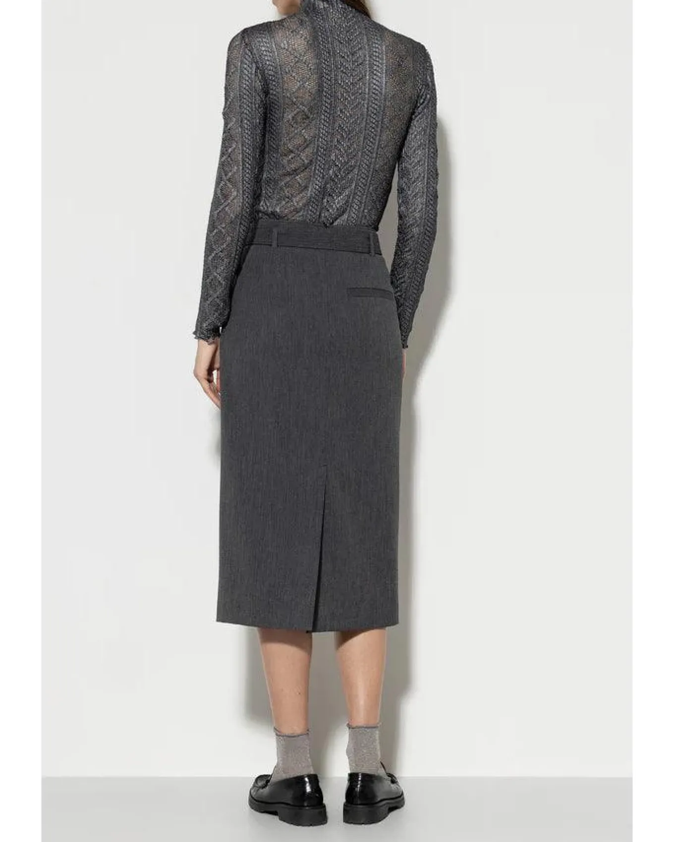 Luisa Cerano Cashmere Blend Belted Skirt