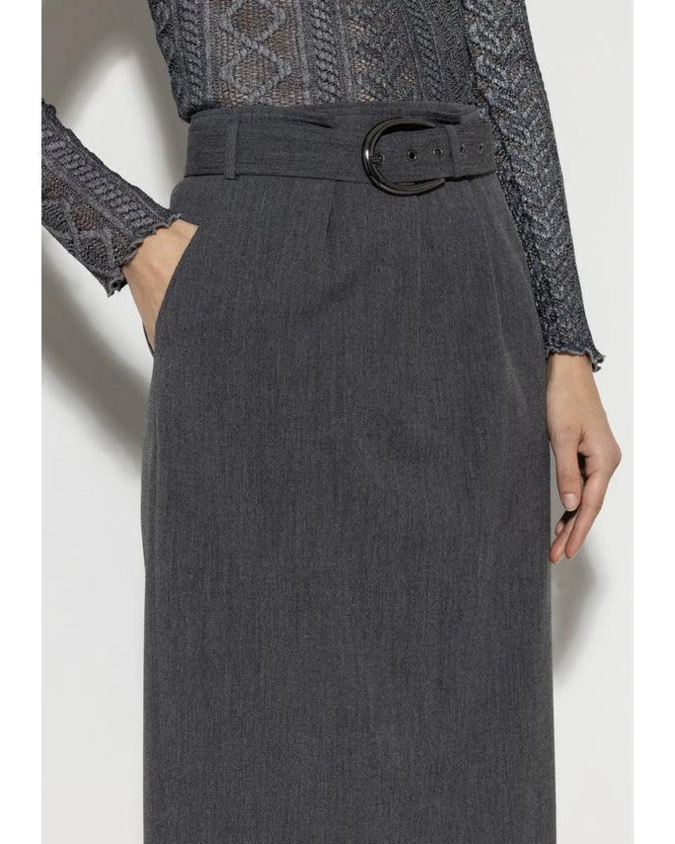 Luisa Cerano Cashmere Blend Belted Skirt