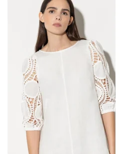 Luisa Cerano Crochet Sleeve Dress