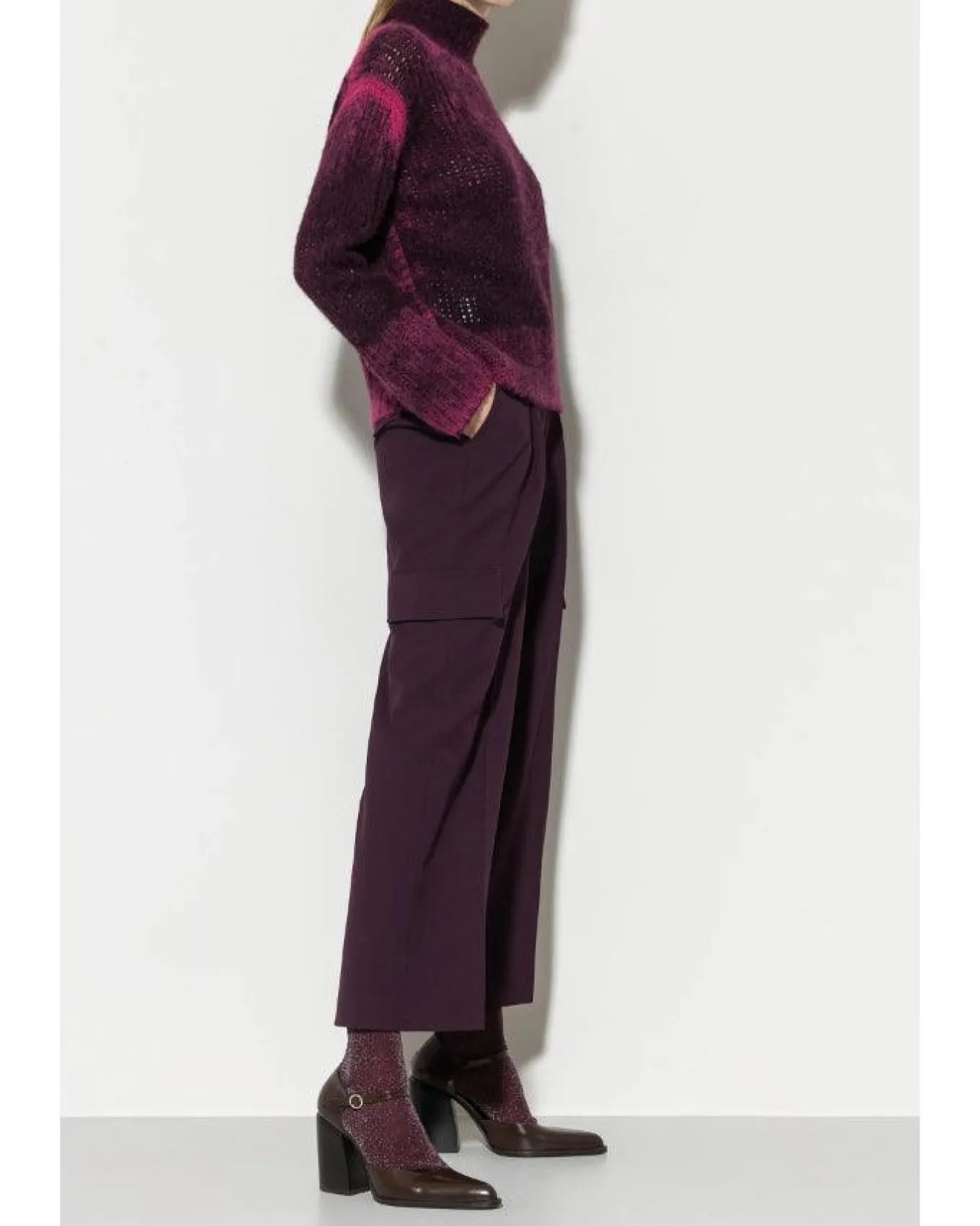 Luisa Cerano Cropped Pleated Cargo Pants