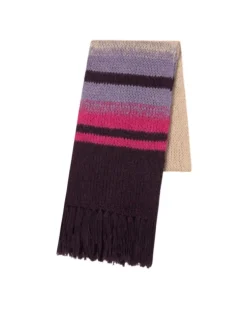 Luisa Cerano Fancy Stripe Alpaca Knit Scarf