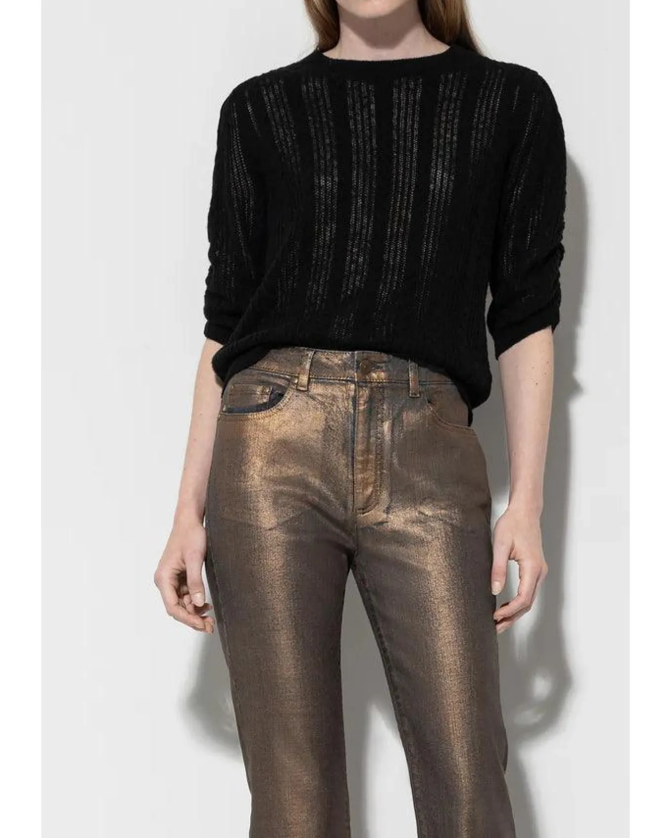 Luisa Cerano Fine Cable-Ajour Knit Sweater