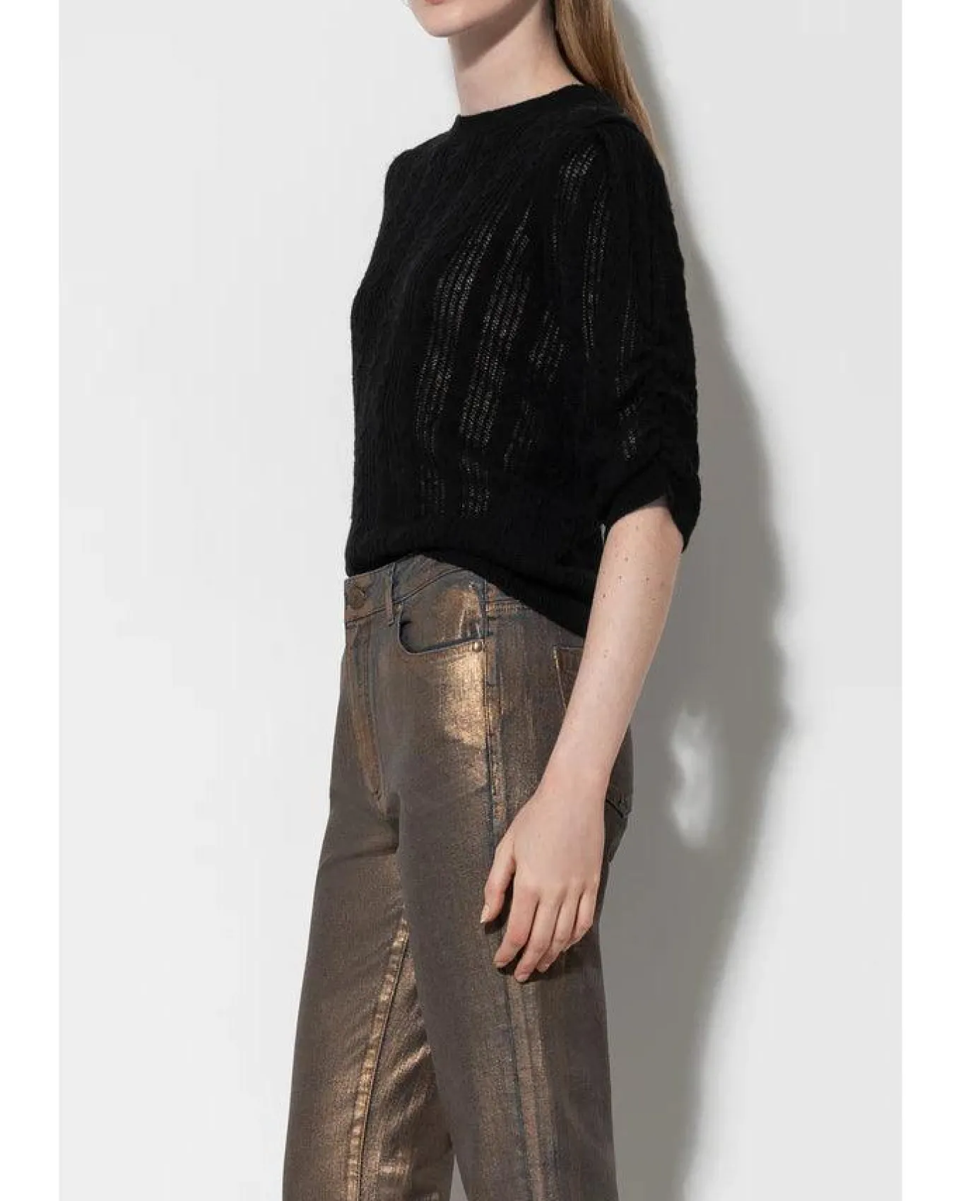 Luisa Cerano Fine Cable-Ajour Knit Sweater