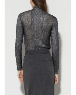 Luisa Cerano Glazed Lace Look Knit Pullover