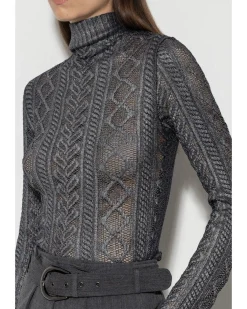 Luisa Cerano Glazed Lace Look Knit Pullover