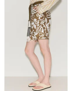 Luisa Cerano Leaf Print Cargo Shorts