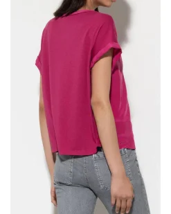 Luisa Cerano Mix Jersey Cap Sleeve Tee
